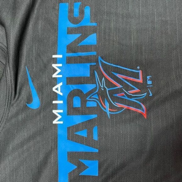 Nike Mens Miami Marlins Knockout Stack Exceed Muscle Tank Top Black Medium - Picture 7 of 9